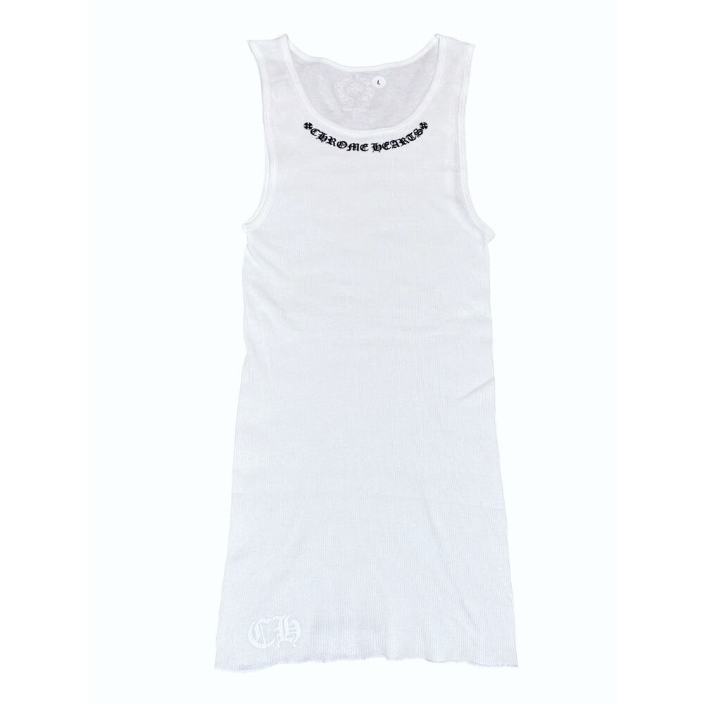 Chrome Hearts New Love You White Ribbed Tank Under Shirt Large